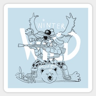 winter wildlife Sticker